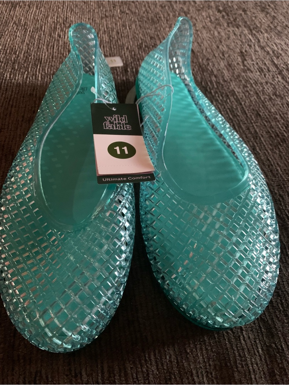 Wild Fable Women's Aqua Jelly Ballet Flats - Picture 3 of 6